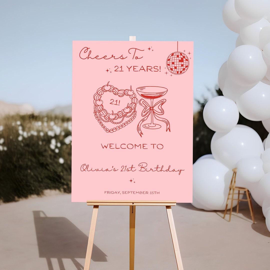 21st Birthday Welcome Sign | 21 Birthday | Birthday Welcome Sign ...