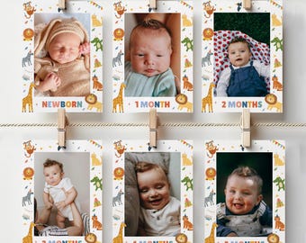 Wild One Birthday Banner, Wild One Photo Banner, Photo Milestone Banner, 1st Birthday, Birthday Banner, Instant Download, Editable