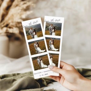 Photo Booth Save The Date | Photo Save The Date | Photo Strip Template | Save The Date | Unique Save The Date | Instant Download | Editable