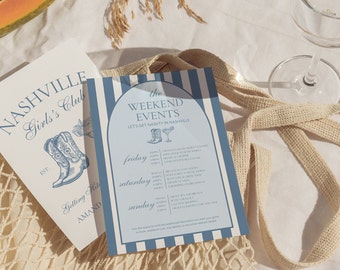 Nashville Bachelorette Itinerary: Western Party Invitation (Instant Download)