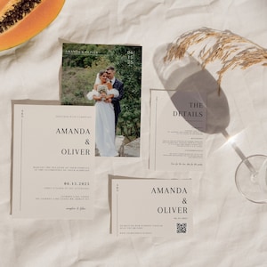 Wedding Invitation Set | Minimalist Wedding Invitation | Wedding Suite | Wedding Invitation | Photo Wedding Invitation | Wedding Rsvp Card