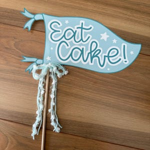 Pennant Eat Cake, biglietto stampabile con bandiera di buon compleanno, cartello Let's Festete, etichetta regalo di compleanno, carta da regalo di buon compleanno, biglietto di compleanno digitale