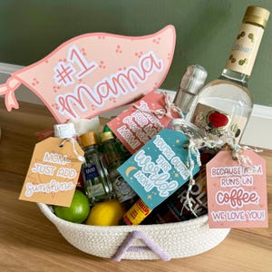 Muttertag Cocktail druckbare Tags + Rezepte + Geschenkideen bündeln | DIY Muttertagsgetränk Geschenkanhänger Set zum Ausdrucken