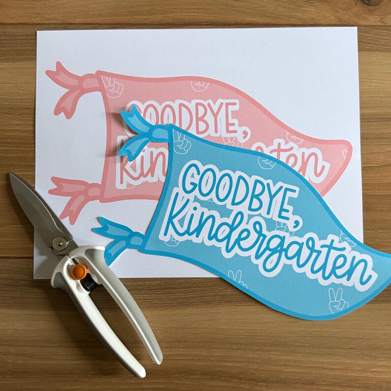 Goodbye Kindergarten Pennant, Last Day of Kindergarten School Printable ...
