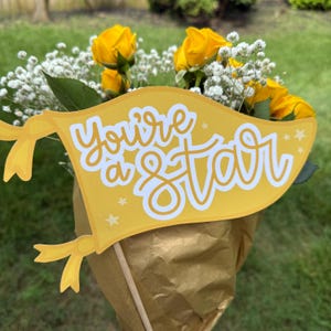 Youre a Star Printable Pennant, Hand Drawn Flag, Dance recital, Graduation, Celebration, Sports, Everyday Encouragement