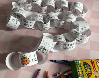 Halloween Countdown Chain Printable – 31 Days of Halloween, Kids Craft Activity, Digital Download PDF, Halloween Advent Calendar