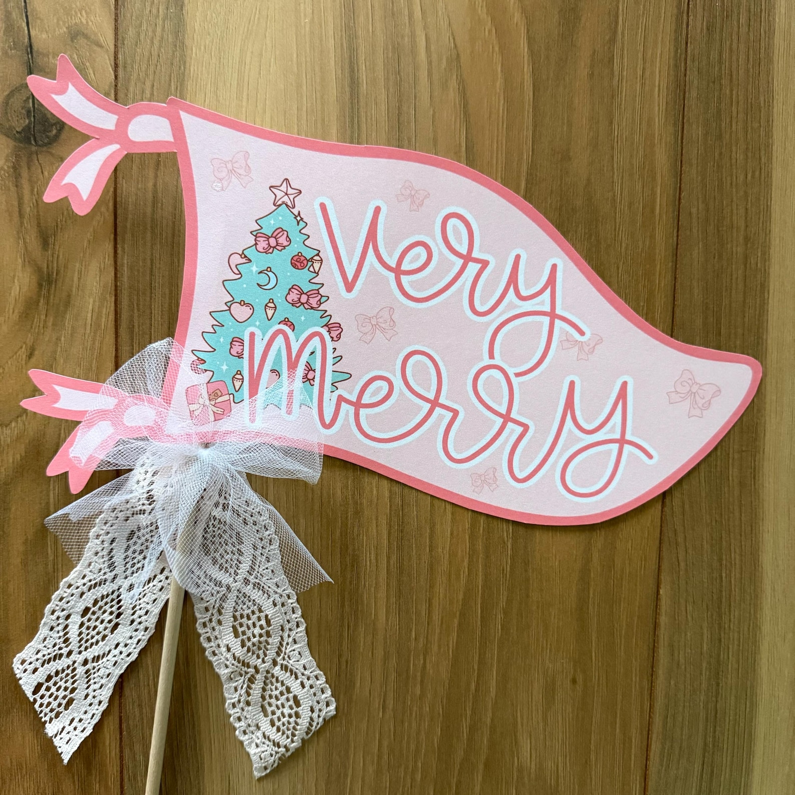 Very Merry Christmas Pennant, Printable Christmas Card, Christmas Party ...