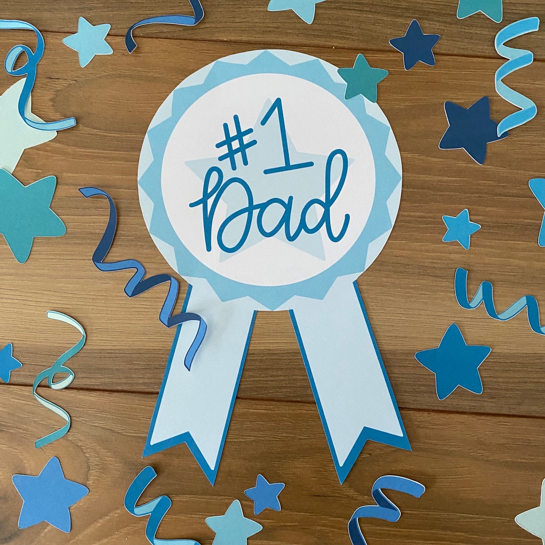 Happy Father's Day Award, Printable Dad Ribbon, Father's Day Sign ...