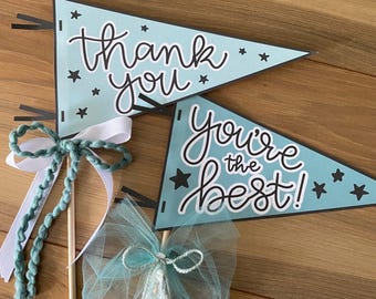 Thank You Flag, You're The Best Sign, Thank you Pennant, Fun Thank You Card, Unique Thank You Card printable, Appreciation Gift