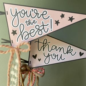 Thank You Flag, You're the Best Sign, Thank You Pennant, Fun Thank You ...