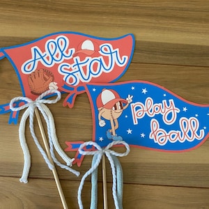 Honkbalwimpel, All Star-vlag, gefeliciteerd honkbalteam cadeau, speelbal, sportbanner, afdrukbare honkbalkaart, All Star Baseball