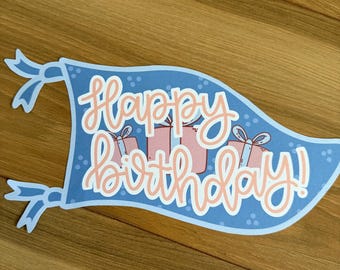 Printable Happy Birthday Pennant, Happy Birthday gift card, Happy Birthday flag printable, Fun Birthday sign, Birthday Gift Tag, gift wrap