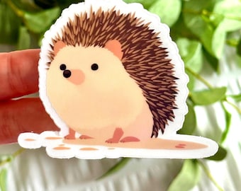 Hedgehog Clear Vinyl Sticker 3.0 x 2.5 in.
