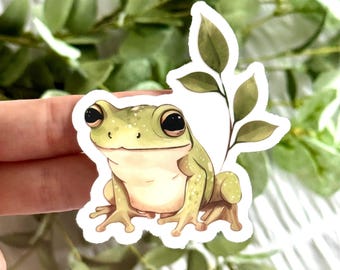 Frog Clear Vinyl Waterproof Laptop Decal Sticker 3 x 3 in.