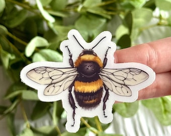 Bumble Bee Clear Sticker 3 x 2.3 in.