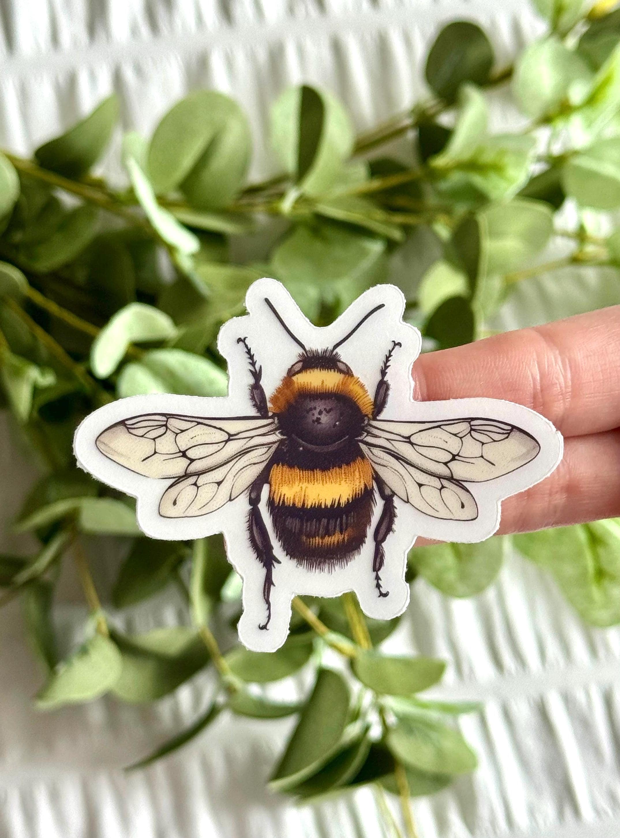 Bumble Bee Clear Sticker 3 X 2.3 In. - Etsy