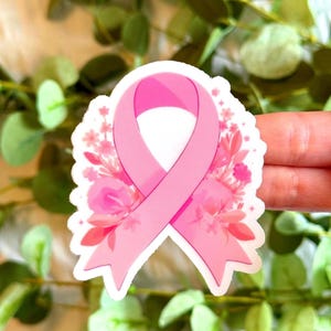 Breast Cancer Awareness Waterproof Sticker 2.5 x 3 in.