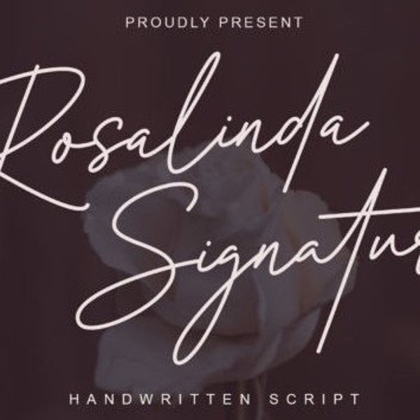 Rosalinda Signature Font, Lovely Font, Branding Font, Wedding Font, Swash Font, Cricut Font, Beautiful Font, Display Font, Font for Canva
