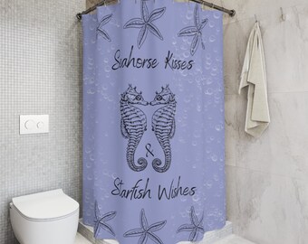 Shower Curtain, Beach Shower Curtain, Coastal Shower Curtain, Starfish Shower Curtain, Summer Bath Decor, Bathroom decor