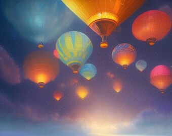 HOT AIR BALLOONS This is a full coverage cross stitch chart that is compatible with Pattern Keeper, 255 X 255 stiches, 97 colors