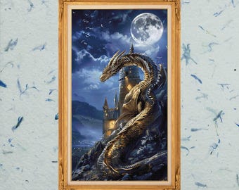 Moonlit Dragon Cross Stitch Chart: Pattern Keeper Compatible (Digital Download)