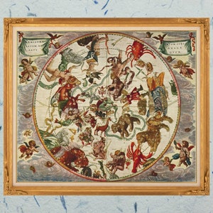 Harmonia Macrocosmica Cross Stitch Chart: Antique Northern Stellar Hemisphere (Digital Download)