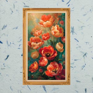 Oranjebloemenexpressie. Dit is een getelde kruissteekkaart met volledige dekking die compatibel is met Pattern Keeper. digitale download.