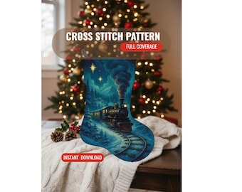 Christmas Stocking Cross Stitch Pattern PDF | Holiday Decor | Full Coverage Pattern Keeper Compatible
