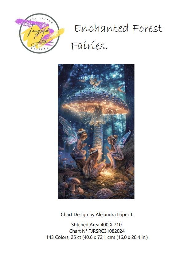 Enchanted Forest Fairies Cross Stitch Chart: Full Coverage (digital ...
