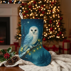 Owl Christmas Stocking Cross Stitch Chart: Two-Sided Design (PDF Pattern, Instant Download)