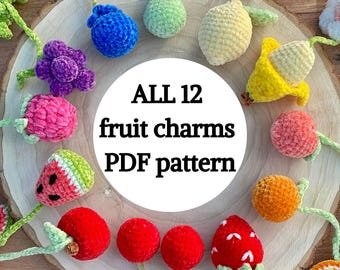 Crochet Fruit Charms Pattern: Beginner Friendly Bundle (PDF Pattern)