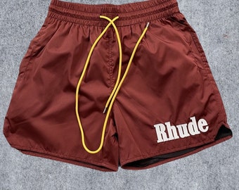 Rhude Shorts, Oversize Rhude Shorts, Casual Rhude Sports Shorts, Loose Large Size Five-point Basketball Pants Rhude Beach Shorts