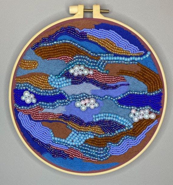 Abstract Beaded Embroidery Wall Art 7