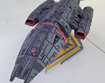 Battlestar valkyrie display model –21" custom sci-fi piece with stand - battlestar galactica replica