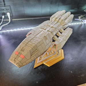 20&quot; Battlestar Pegasus 3D printed Model with Stand - Highly Detailed Display Piece