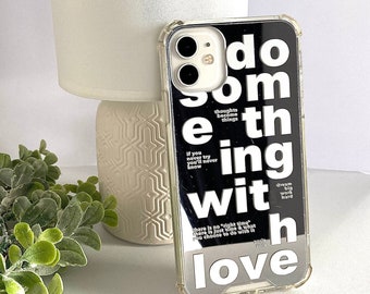 Funda para teléfono Mirror Letter Fashion Weeknd, funda para iPhone inspiradora retro fresca de lujo, cubierta protectora elegante, funda creativa para teléfono celular