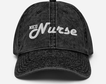 Vintage, Embroidered NICU Nurse Hat, Baseball Cap, Dad Hat, Nurse Appreciation Gift