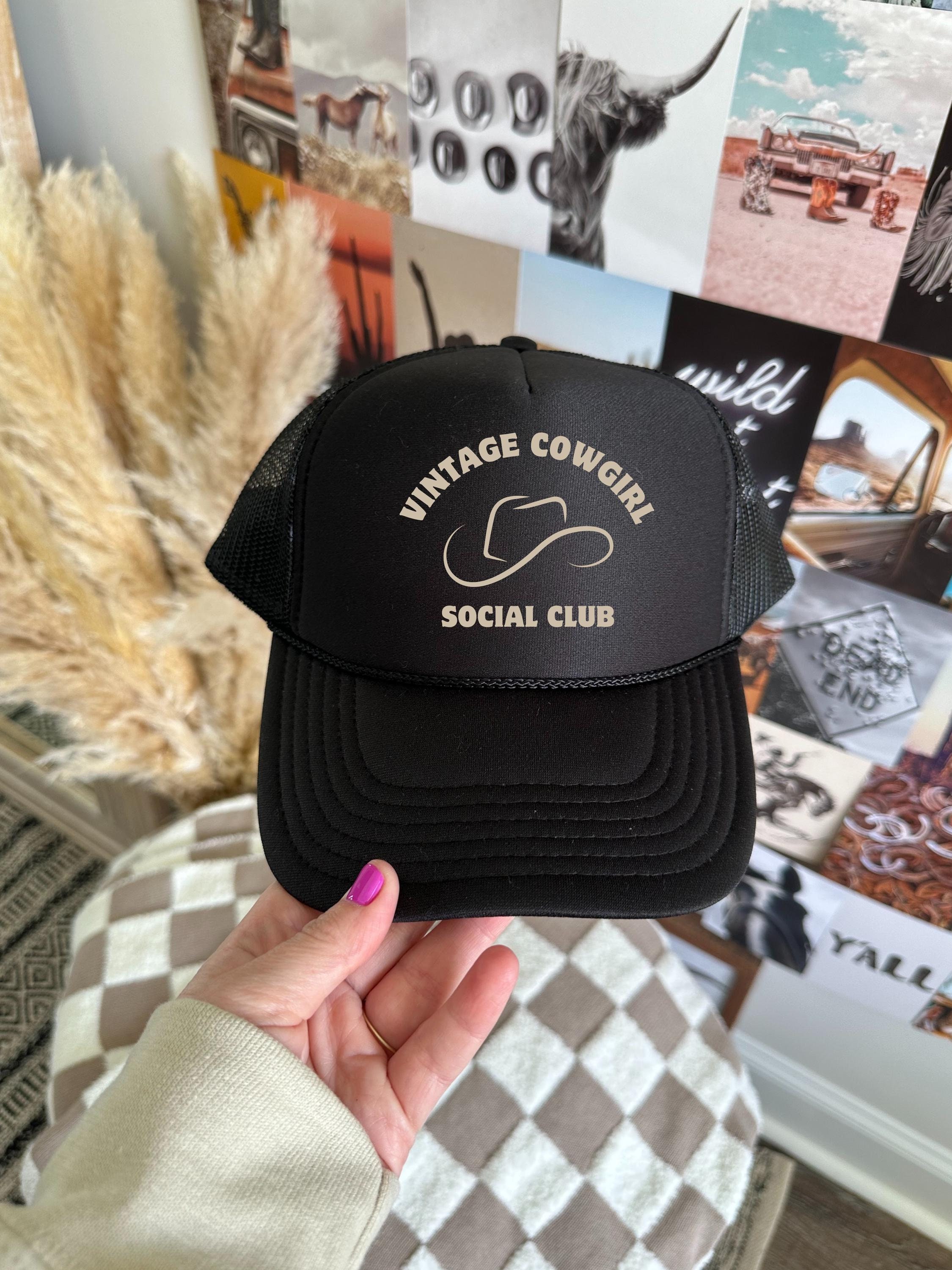 Embroidered Vintage Cowgirl Social Club Trucker Hat - Etsy display picture 3