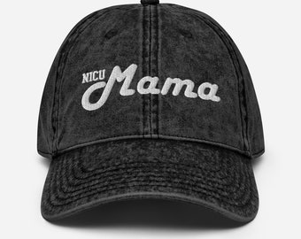 Vintage, geborduurde NICU Mama Hat, Baseball Cap, Dad Hat, NICU Moederdag Cadeau