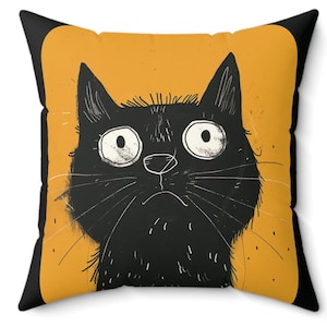 Adorable oreiller pour chat, décoration de dortoir confortable et cadeau unique, coussin de style dessin animé pour les amoureux des chats, joli accessoire de maison sur le thème des animaux de compagnie