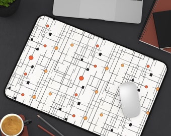 Retro Desk Mat, Geometric Mousepad, Xmas Gift