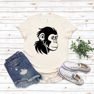 Monkey T-Shirt, Whimsical Graphic Tee, Fun Animal Tee for Everyday Style, Quirky Gift Idea