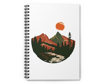 Mountain Landscape Spiral Notebook, Natural Park Cover