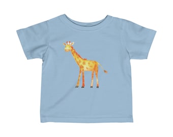 Giraffe Baby Tee – Soft Cotton Animal Print, Newborn Gift