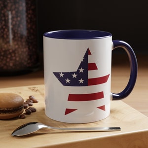 Mother&#39;s Day Gift, Star Mug, July 4th Red White Blue USA Mug, Festive Patriotic Drinkware, Gift for Friends