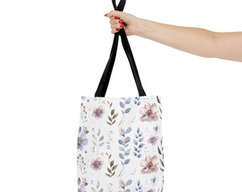 Floral Canvas Tote Bag, Vibrant Pattern, Gift for Mom