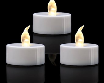 KOABY 12 Pack Battery Operated Tea Lights Candles, Flickering Flameless LED Lights, Last 200H+, for Decoration(12 Pack, Warm White)
