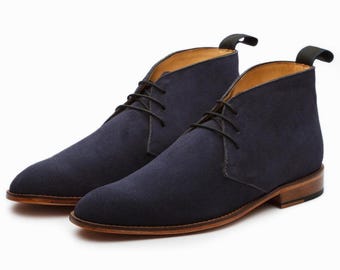 UNDANDY Men\'s Suede Wingtip Brogue Chukka Boots Size 12 Navy Mustard Red Gray VGC! Undandy Wingtip 300015 Mens Sz 41 Leather Oxford Shoes  main image 4