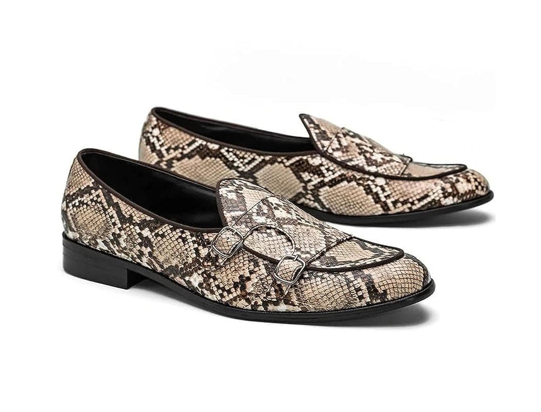 Handmade Genuine Python Textured Calf Leather Stylish  display picture 3