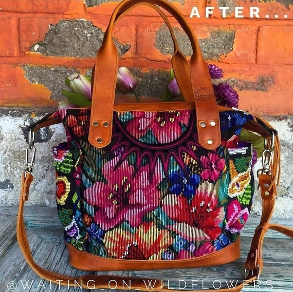 Medium convertible day bag Medium Convertible Day Bag CDB or Modern Diper Bag Huipil  main image 4
